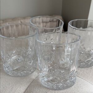 ANTHRO set of 4 Clear old fashioned Glasses